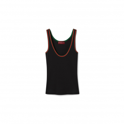 GUCCI ‎COTTON RIB TANK TOP WITH WEB 815851
